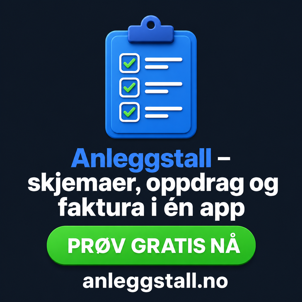 Anleggstall – prøv gratis nå på anleggstall.no